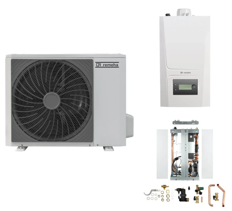 Remeha Elga Ace All-in-one: buitenunit, binnenunit en interne module